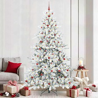 vidaXL Plast Hingad Julgran med 300 LED-lampor med stativ 240 cm PVC