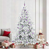 vidaXL Plast Hingad Julgran med 300 LED-lampor med stativ 240 cm PVC