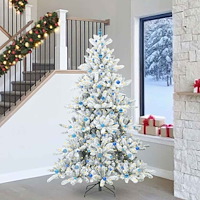 vidaXL Plast Hingad Julgran med 300 LED-lampor med stativ 240 cm PVC