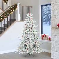 vidaXL Plast Hingad Julgran med 300 LED-lampor med stativ 240 cm PVC