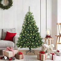 vidaXL Konstgjord julgran med 150 LED-lampor Grön 120 cm PE och PVC