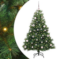 vidaXL Konstgjord julgran med 150 LED-lampor Grön 150 cm PE och PVC
