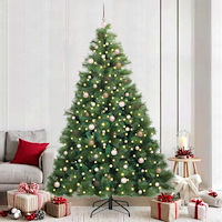 vidaXL Konstgjord julgran med 300 LED-lampor Grön 240 cm PE och PVC