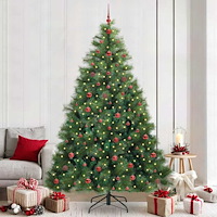 vidaXL Konstgjord julgran med 300 LED-lampor Grön 240 cm PE och PVC
