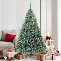 vidaXL Konstgjord julgran med 300 LED-lampor Grön 180 cm PE och PVC