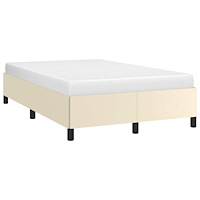 vidaXL Sängram utan madrass gräddvit 120x190 cm konstläder