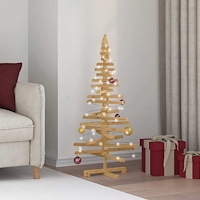 vidaXL Träjulgran med stativ Brun 120 cm Massiv furu