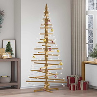 vidaXL Träjulgran med stativ Brun 210 cm Massiv furu
