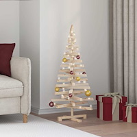 vidaXL Julträd med stativ Naturfärg 120 cm Massiv furu