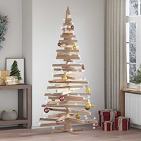 vidaXL Julträd med stativ Naturfärg 210 cm Massiv furu