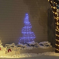 vidaXL LED Julgran med 112 LED-lampor med jordspikar Blå 182 cm Metall
