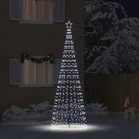 vidaXL LED Julgran med 800 LED-lampor Kallvit 400 cm Järn