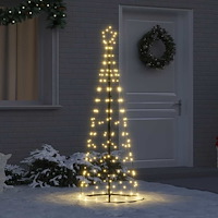vidaXL LED Julgran med 390 LED-lampor med stativ Varmvit 250 cm Järn