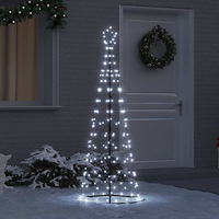 vidaXL LED Julgran med 390 LED-lampor med stativ Kallvit 250 cm Järn