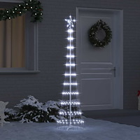 vidaXL LED Julgran med 230 LED-lampor Kallvit 51 x 51 x 190 cm Metall