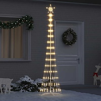 vidaXL LED Julgran med 290 LED-lampor Varmvit 70 x 70 x 250 cm Metall