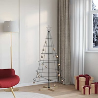 vidaXL Julcone-träd med stativ Svart 150 cm Stål