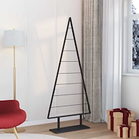 vidaXL Metall julgran med stativ Svart 180 cm Stål