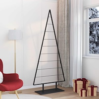 vidaXL Metall julgran med stativ Svart 210 cm Stål