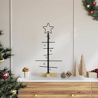 vidaXL Metall julgran med stativ Svart 60 cm Pulverlackerad stål