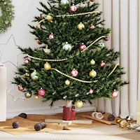 vidaXL Julgranställ 1.73 Röd 50 x 50 x 16 cm Massiv furu