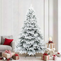 vidaXL Modern Konstgjord Fällbar Julgran Snö Flockad Vit 240 cm