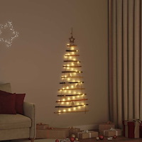 vidaXL Julgran med 50 LED-lampor Naturfärg 120 cm massiv ask