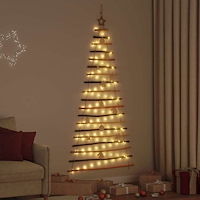 vidaXL Julgran med 100 LED-lampor Naturfärg 180 cm massiv ask