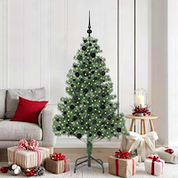 vidaXL Julgran med 300 LED-lampor med stativ Grön 180 cm PVC