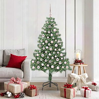 vidaXL Julgran med 300 LED-lampor med stativ Grön 180 cm PVC
