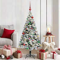 vidaXL Konstgjord julgran Grön 150 cm PVC och Stål och Plast