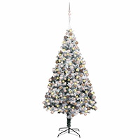 vidaXL Konstgjord julgran Grön 180 cm PVC och Stål och Plast