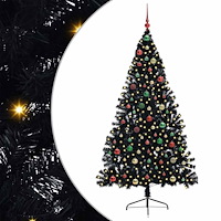vidaXL Konstgjord Förbelyst Julgran Svart 180 cm PVC