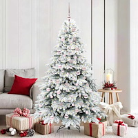vidaXL Konstgjord julgran med 300 LED-lampor Grön 180 cm PE och PVC