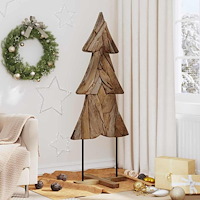 vidaXL Julgran med stativ Brun 150 cm Massivt teakträ