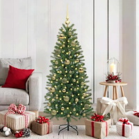 vidaXL Julprydnad Set med 150 LED-lampor 61 pcs Guld Plast