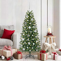 vidaXL Julprydnad Set med 150 LED-lampor 61 pcs Silver Plast