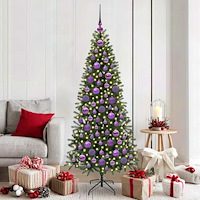 vidaXL Julprydnad Set med 300 LED-lampor 120 pcs Lila Plast