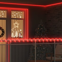 vidaXL Ljuslina med 480 LED-lampor Röd 20 m PVC