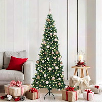 vidaXL Hörn Kunstgjord Julgran med stativ Grön 180 cm PVC och metall