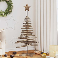 vidaXL Julgran med stativ Brun 120 cm Massivt teakträ