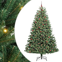 vidaXL Plast Hingad Julgran Grön 270 cm PVC och metall