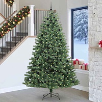 vidaXL Plast Hingad Julgran Grön 270 cm PVC och metall
