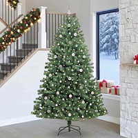 vidaXL Plast Hingad Julgran Grön 270 cm PVC och metall