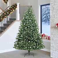 vidaXL Plast Hingad Julgran Grön 270 cm PVC och metall