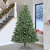vidaXL Plast Hingad Julgran Grön 270 cm PVC och metall