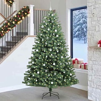 vidaXL Plast Hingad Julgran Grön 270 cm PVC och metall