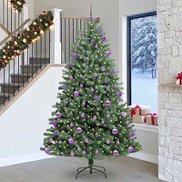 vidaXL Plast Hingad Julgran Grön 270 cm PVC och metall