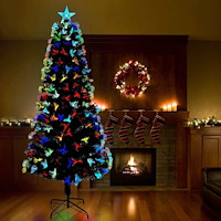 vidaXL Konstgjord julgran med dekorativa strängljus Grön 240 cm PVC
