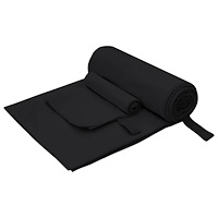vidaXL Sporthandduk Set 2 pcs Svart tyg